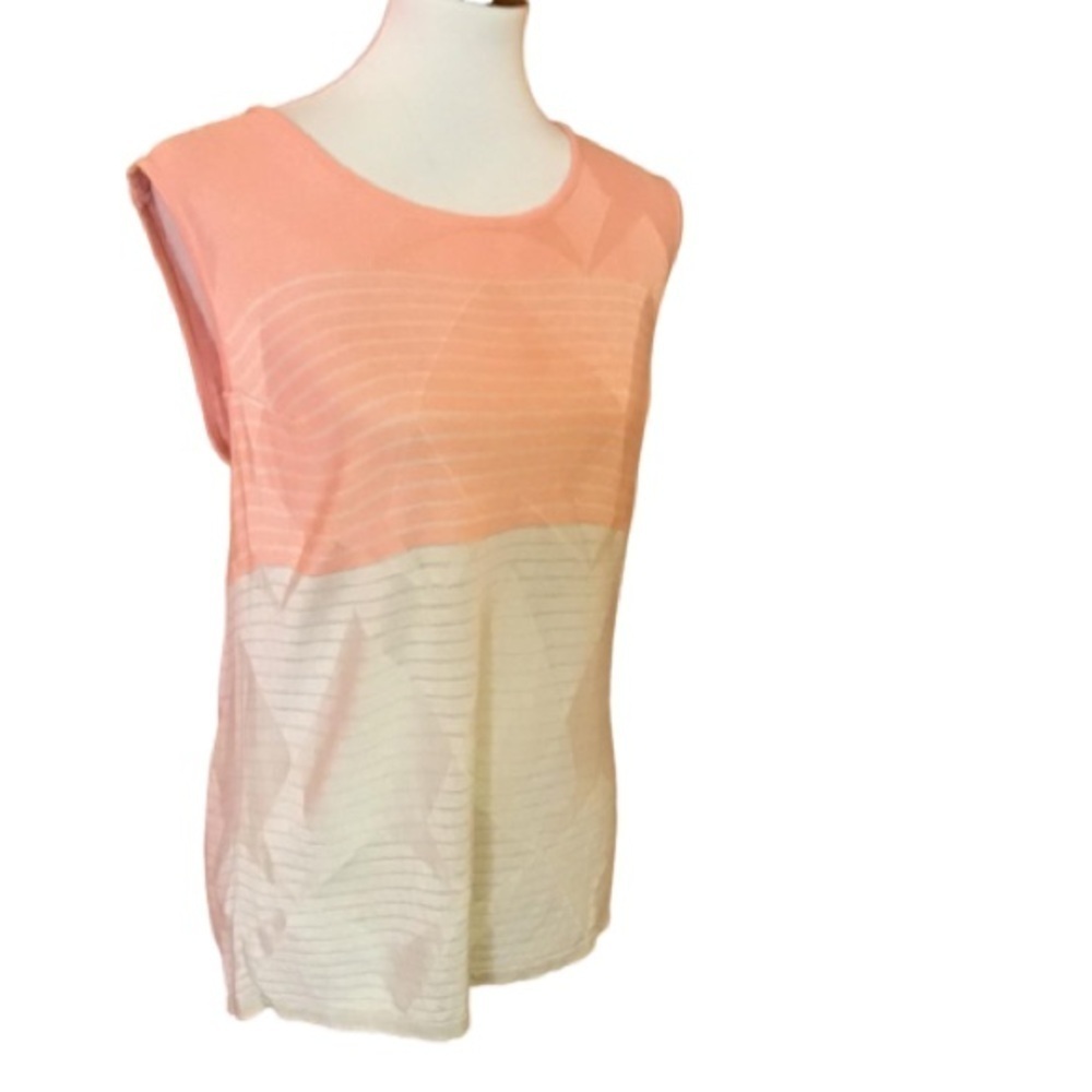 Leo & Ugo Lightweight Orange and Tan Sleeveless Sweater